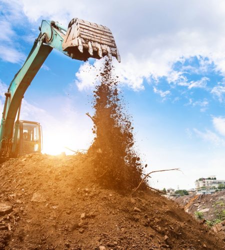 excavator in action excavator in action